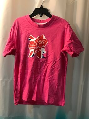 Official Adidas 2012 London Olympic Games Children's Pink  T-Shirt Sz G 7-8yrs